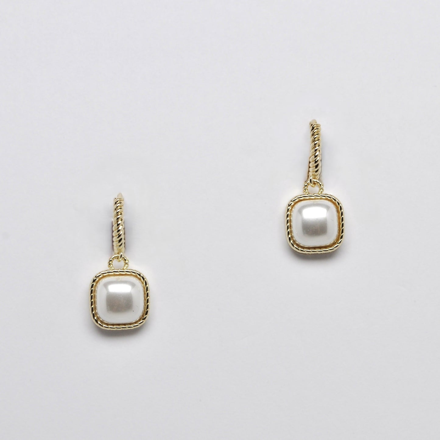 Square Pearl Drop Earrings