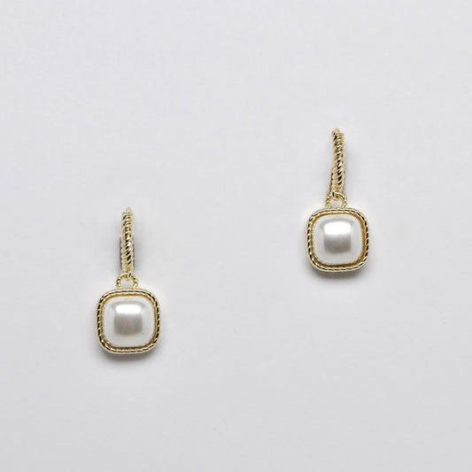Square Pearl Drop Earrings
