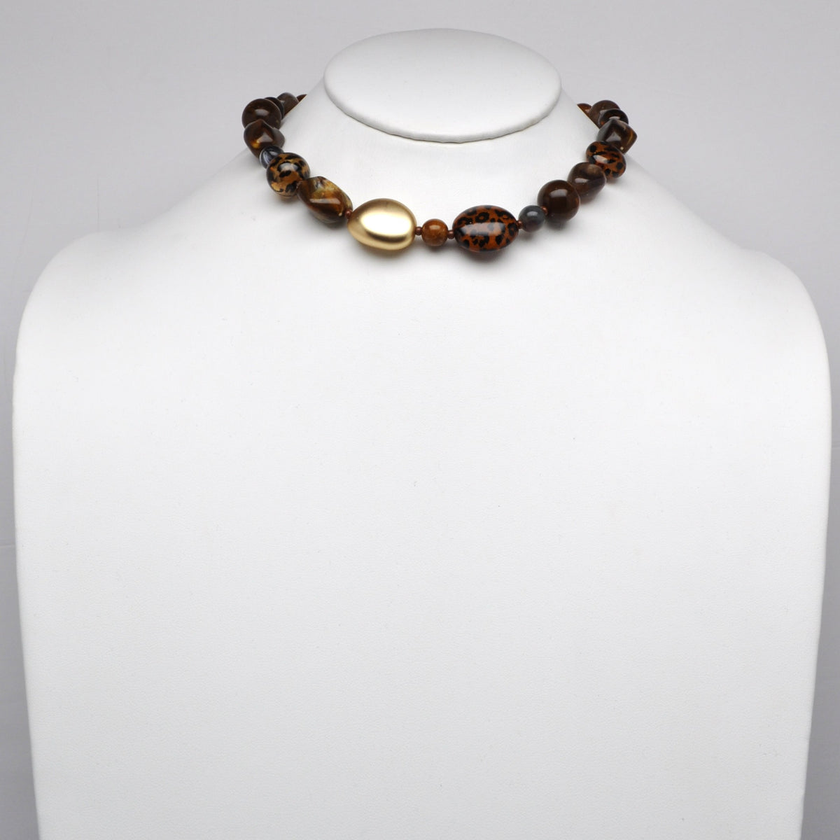 Leopard Lucite Bead Design Necklace