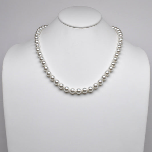 Glass Pearls w/Hand Knot Necklace (24" 10mm)