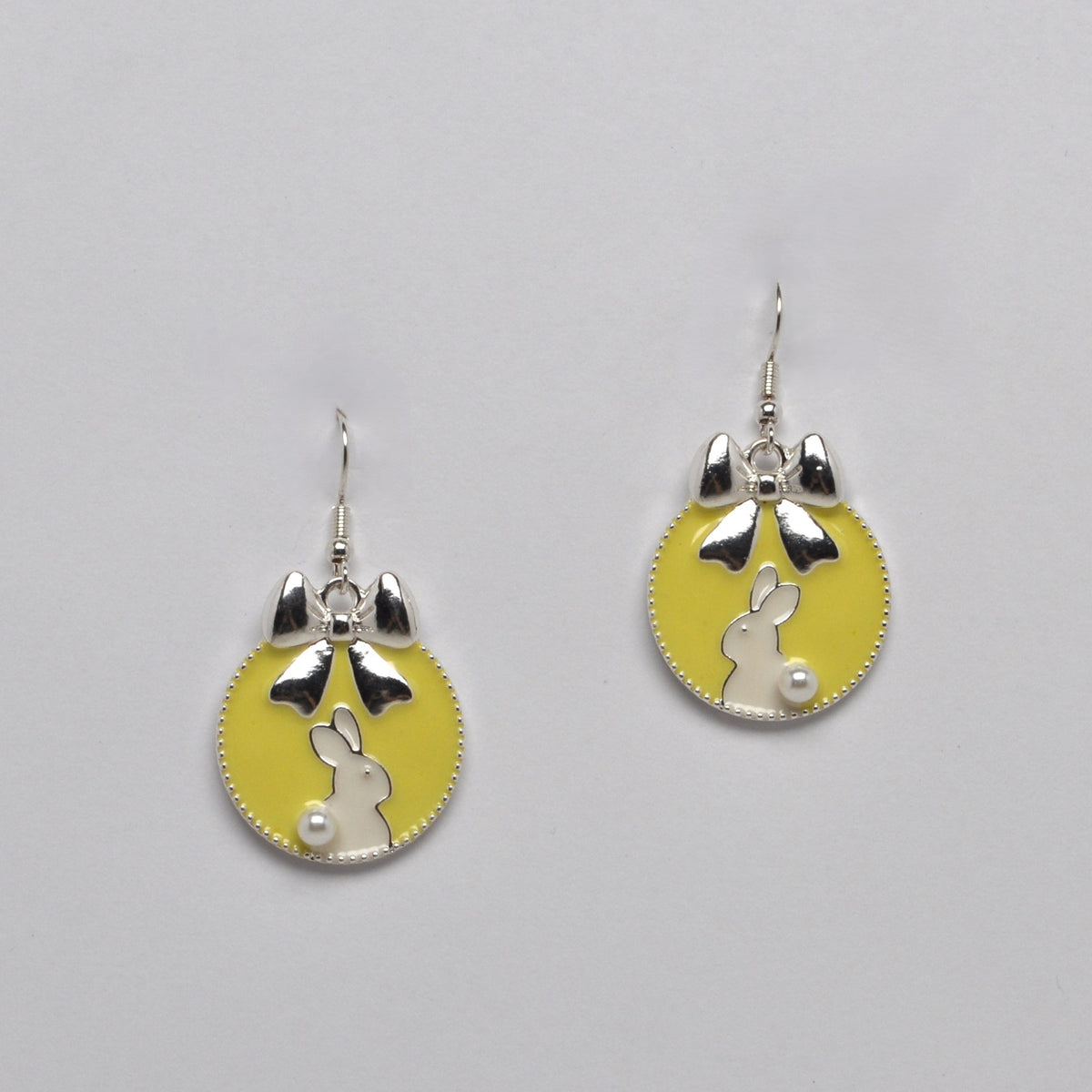 Bunny Bow Disc Drop Earrings
