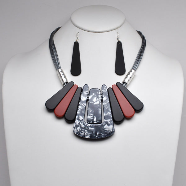 Art Deco Lucite Statement Necklace