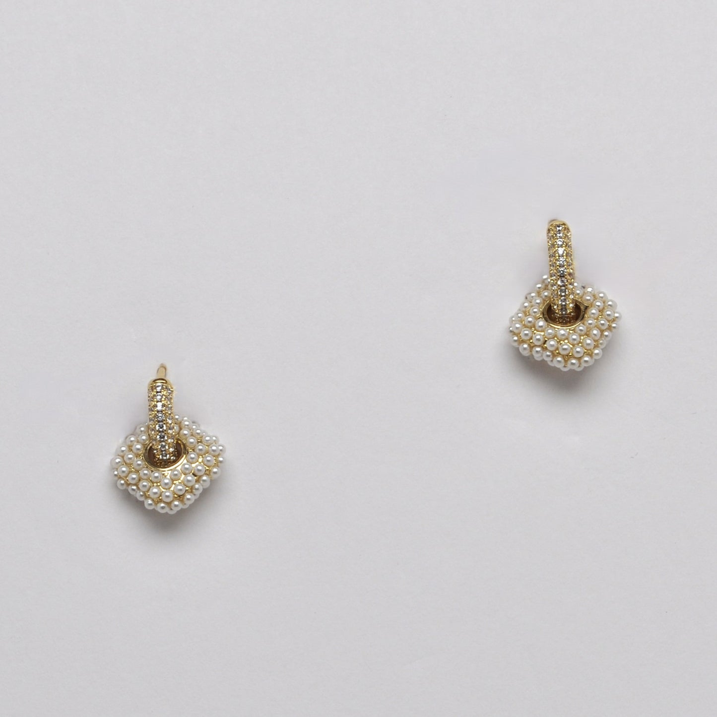 Huggie Pearl Hoop Earrings