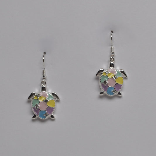 Enamel Turtle Drop Earrings