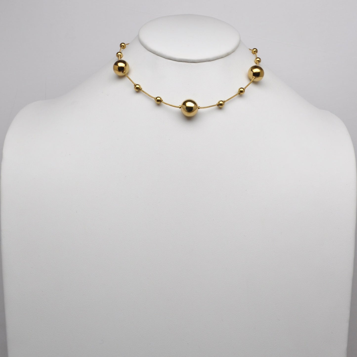 Stainless Steel Sphere Mixture Necklace