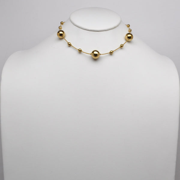 Stainless Steel Sphere Mixture Necklace