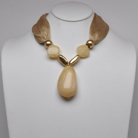 Organic Stone Mesh Necklace