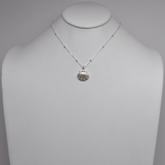 Enamel Sand Seashell Pendant Necklace