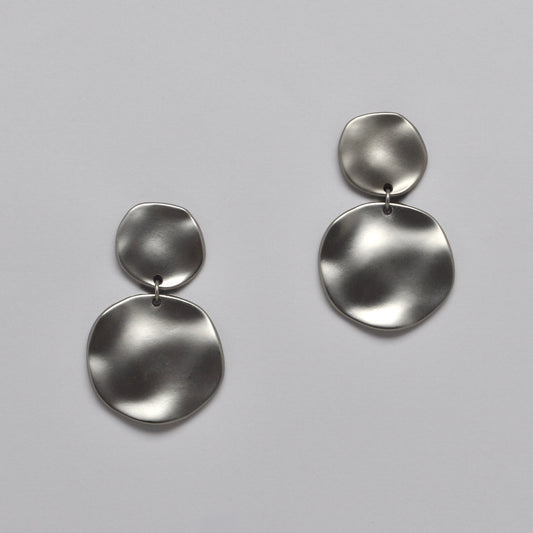 Hammered Circle Design Simple Earrings