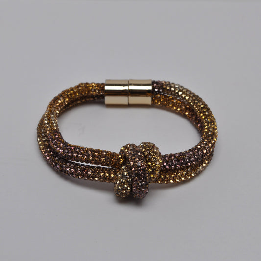 Rhinestone Layered Knot Bracelet