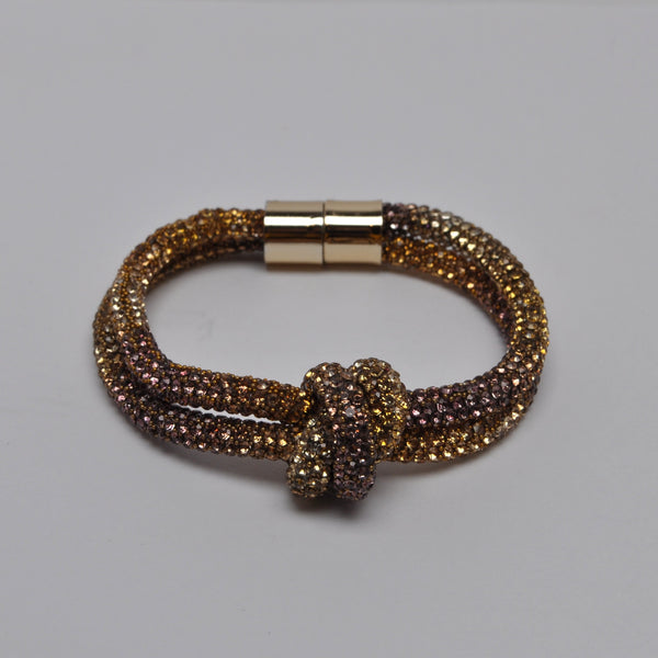 Rhinestone Layered Knot Bracelet