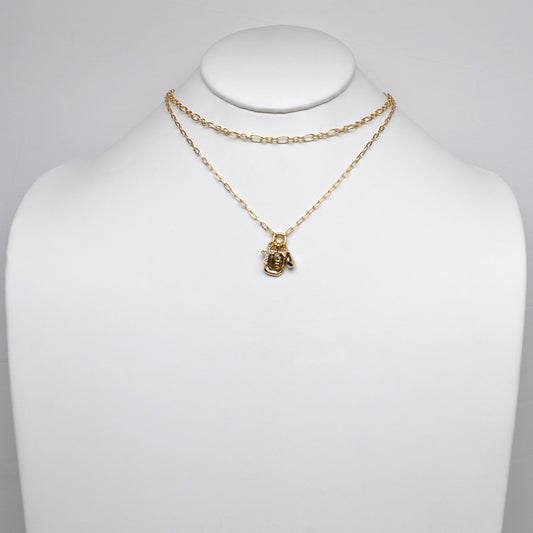 Square Cut Pendant w/Cross Religious Necklace