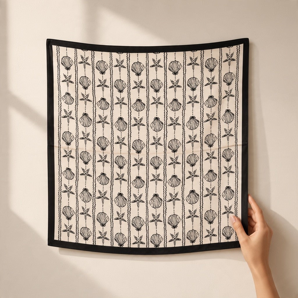 Striped Seashell and Starfish Scarf