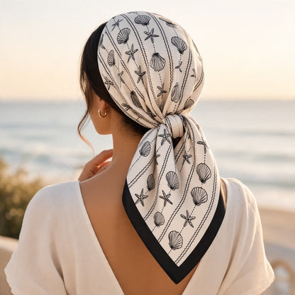 Striped Seashell and Starfish Scarf