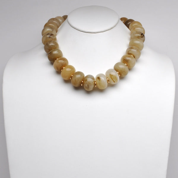 Chunky Statement Disc Beaded Necklace