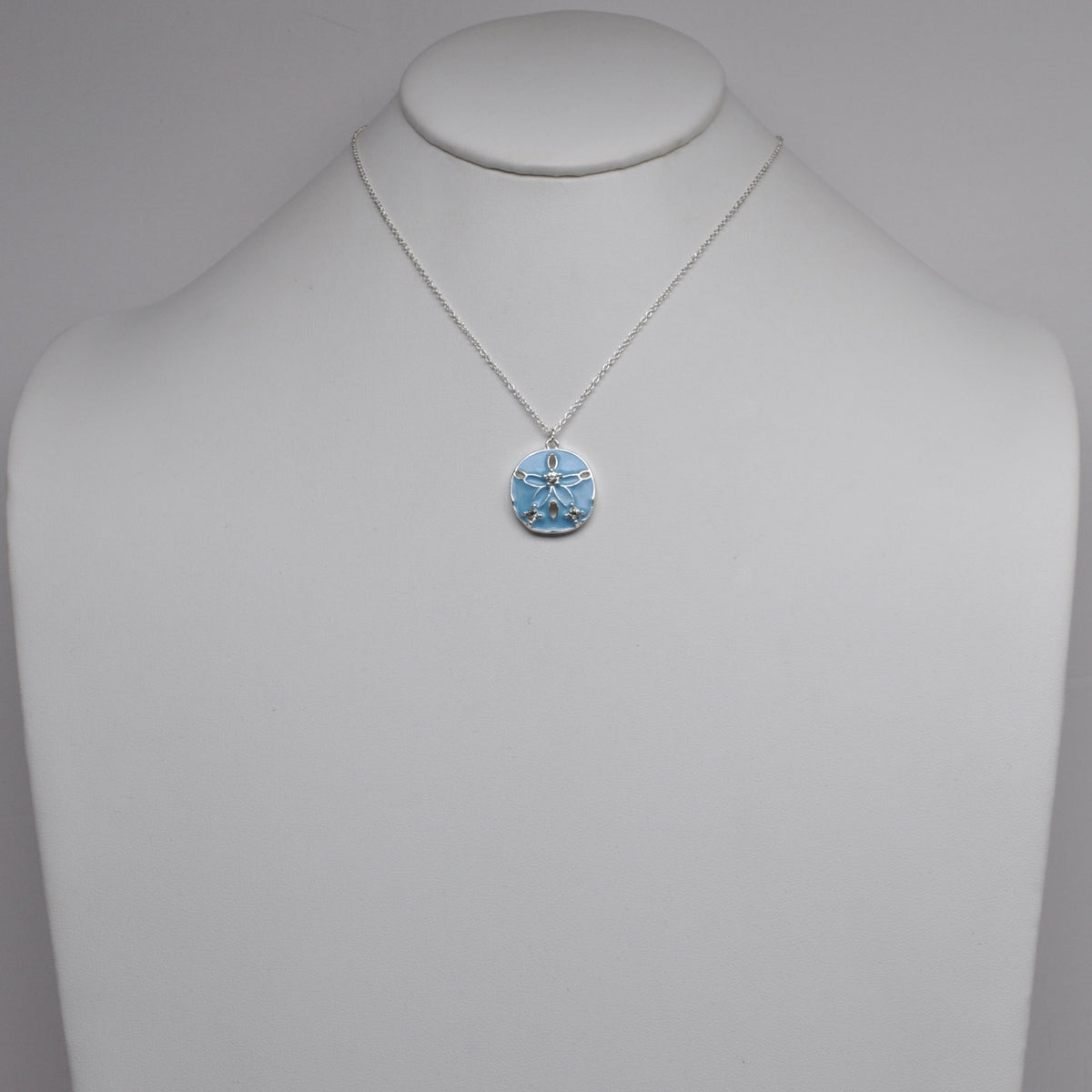 Sand Dollar Enamel Pendant Necklace