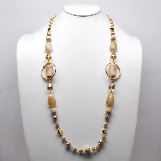 Geometric Link Marbled Station Necklace Set