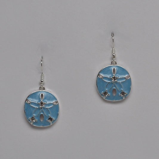 Enamel Sand Dollar Dangle Earrings