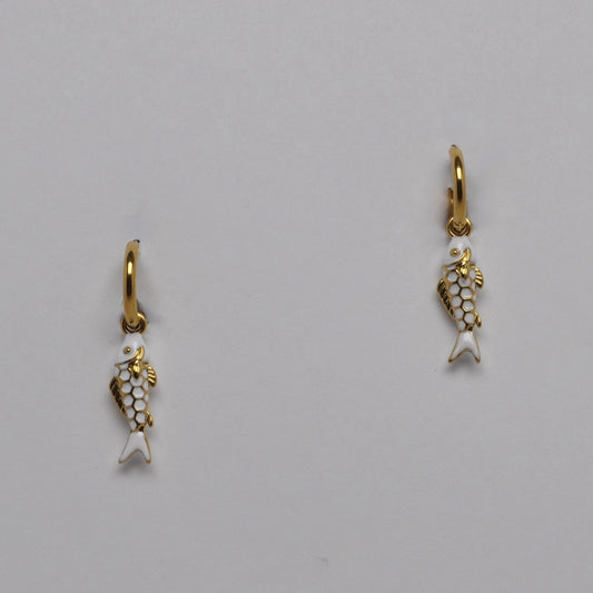 Enamel Small Fish Drop Earrings
