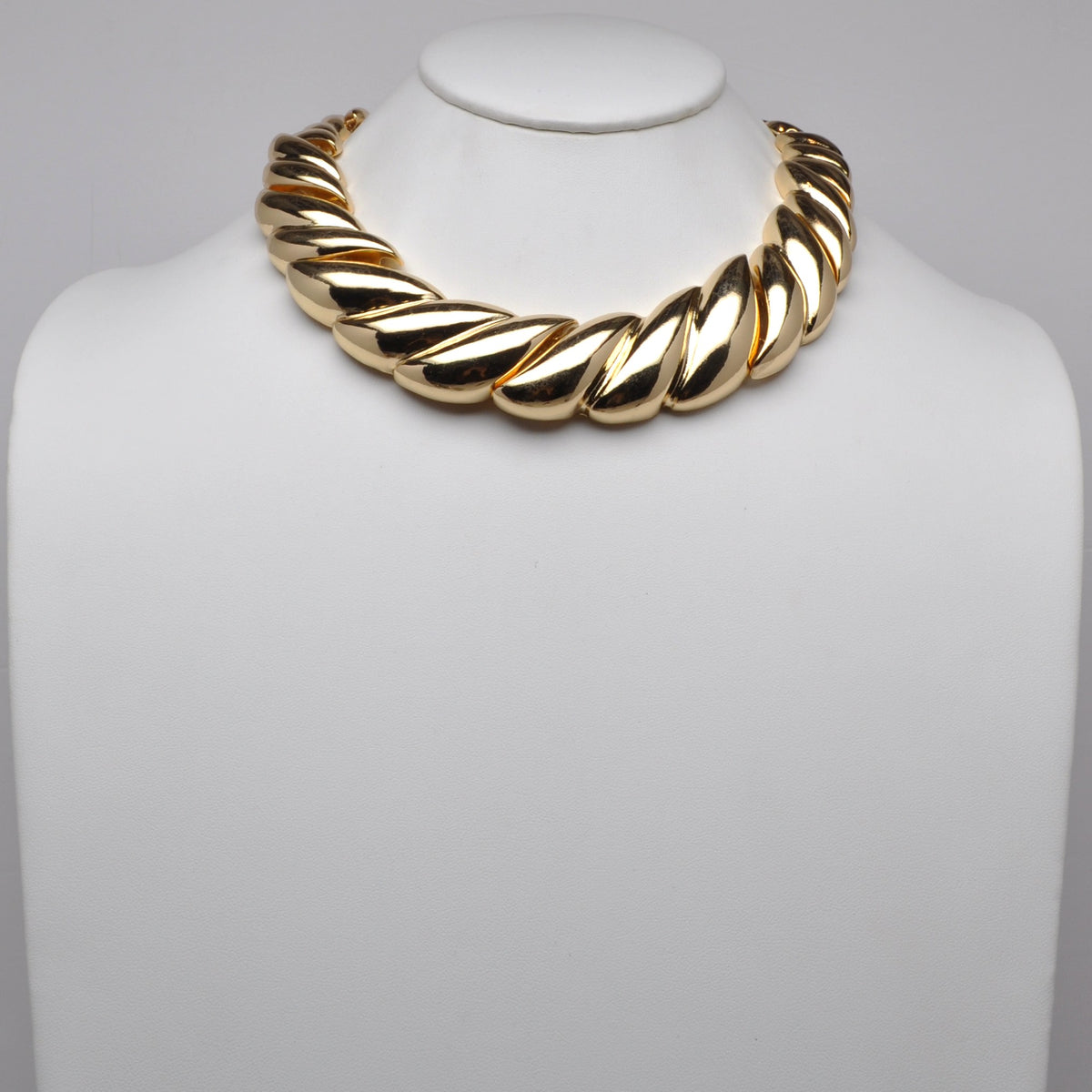 Chunky Gold Twisted Collar Necklace