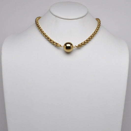 Stainless Steel Chunky Sphere Choker Necklace