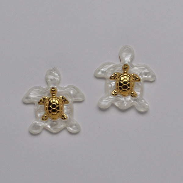 Shiny Turtle Nautical Earrings