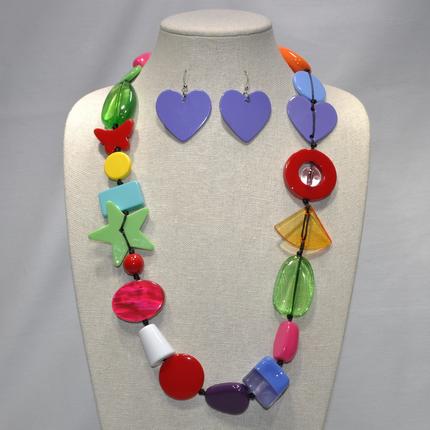 Lucite Shapes Necklace