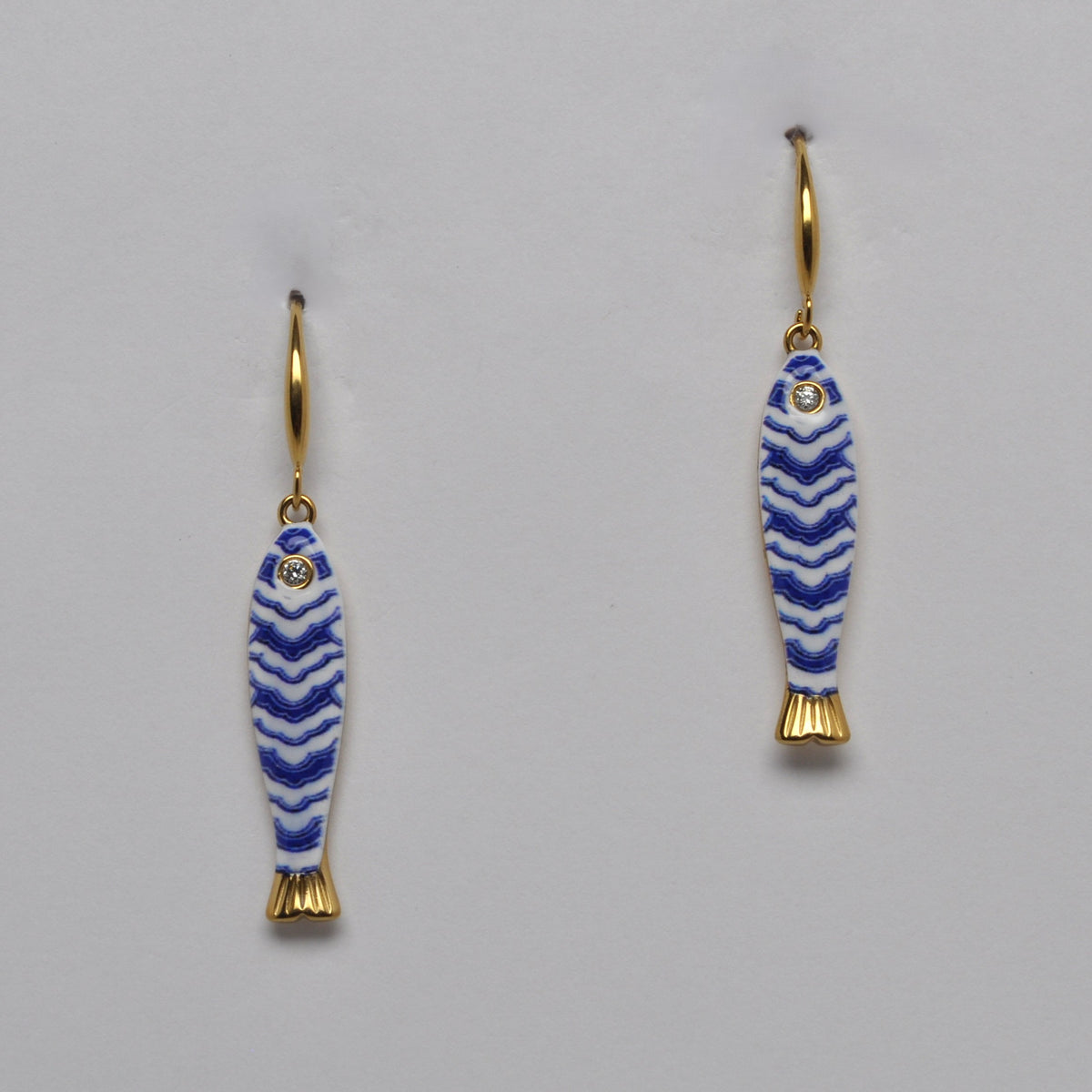 Porcelain Sardine Drop Earrings