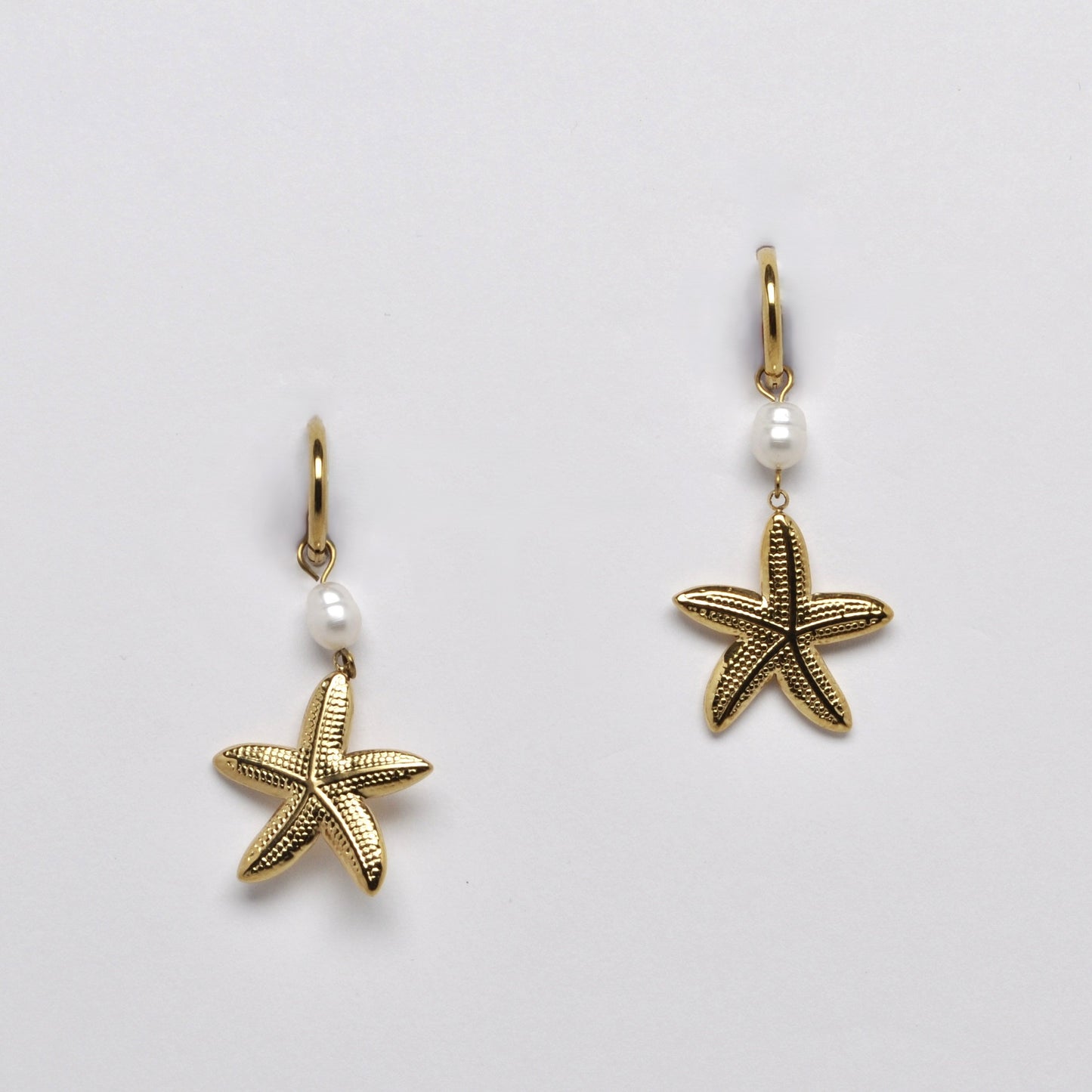 Starfish Nautical Pearl Earrings