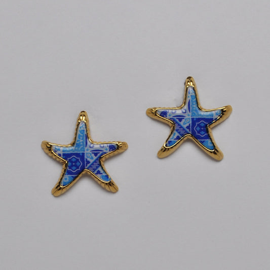 Patterned Starfish Stud Earrings