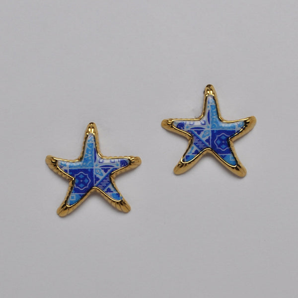 Patterned Starfish Stud Earrings