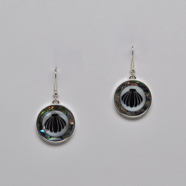 Seashell Abalone Circle Drop Earrings