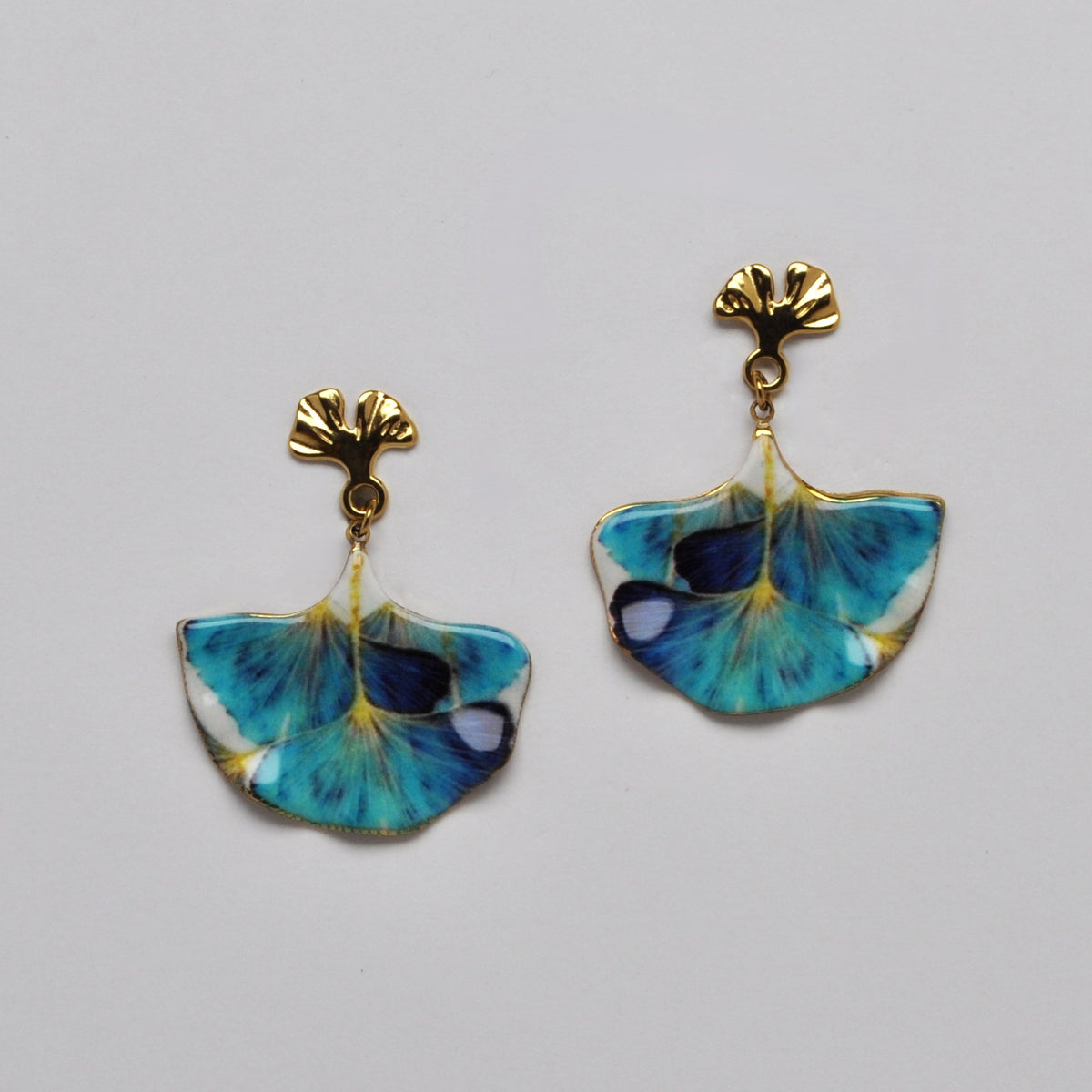 Ginkgo Leaf Dangling Earrings