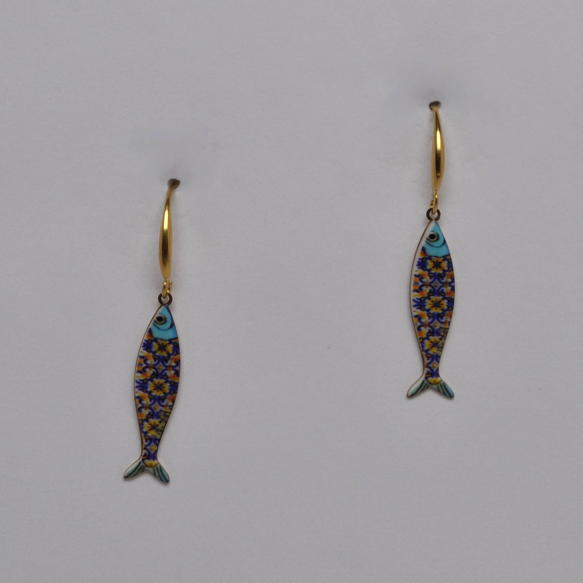 Patterned Fish Drop Earrings