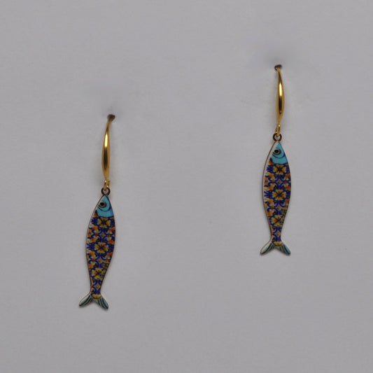 Patterned Fish Drop Earrings