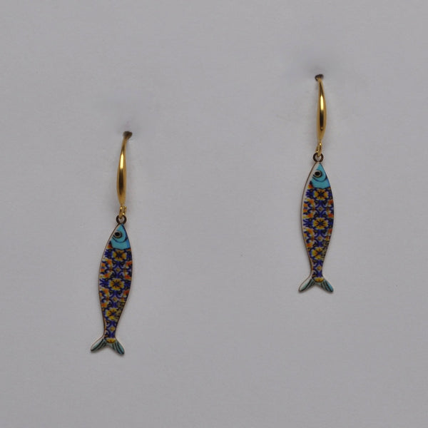 Patterned Fish Drop Earrings