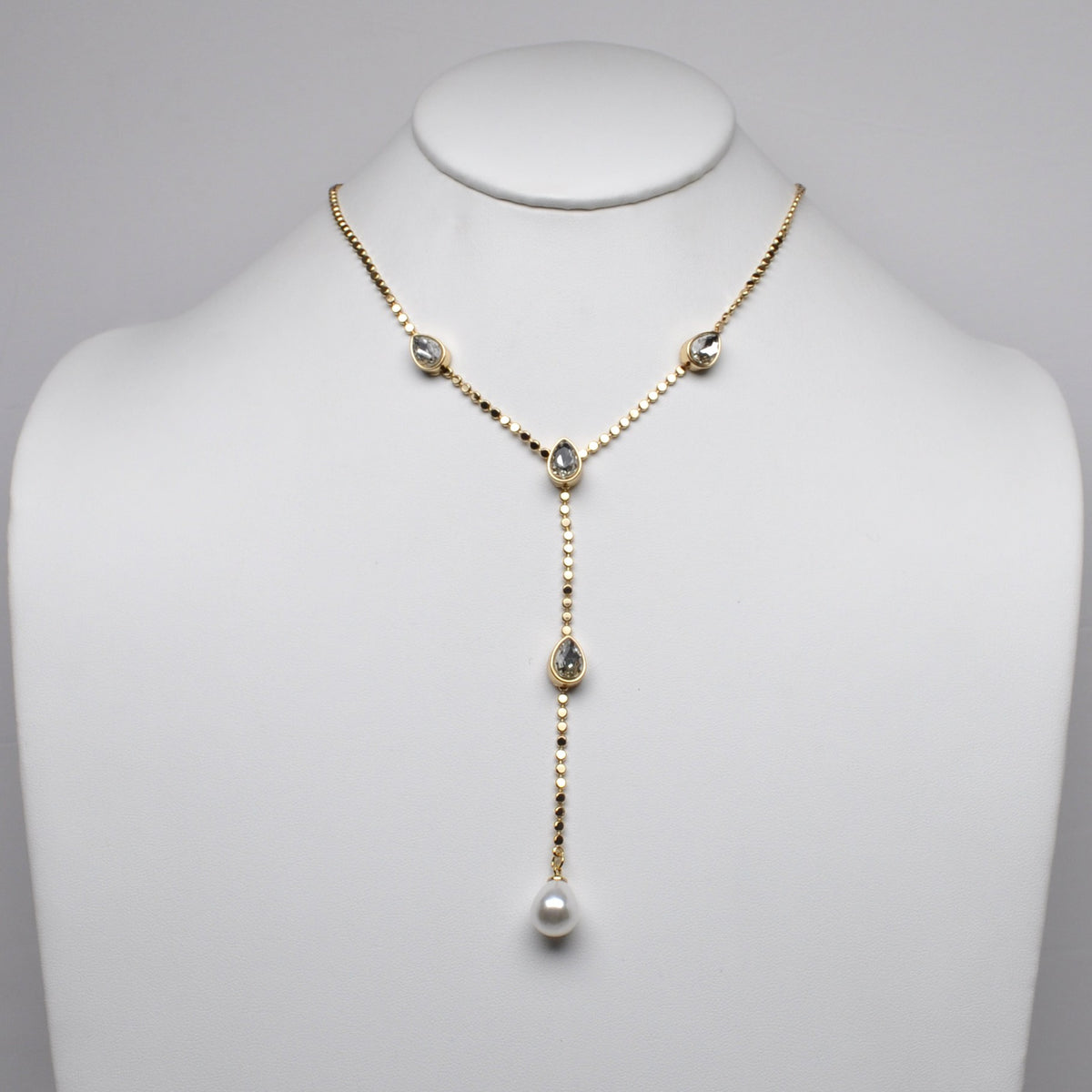 Teardrop Rhinestones Y-Drop Necklace