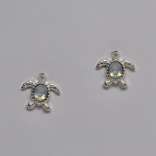 Sea Turtle Opal Gemstone Stud Earrings