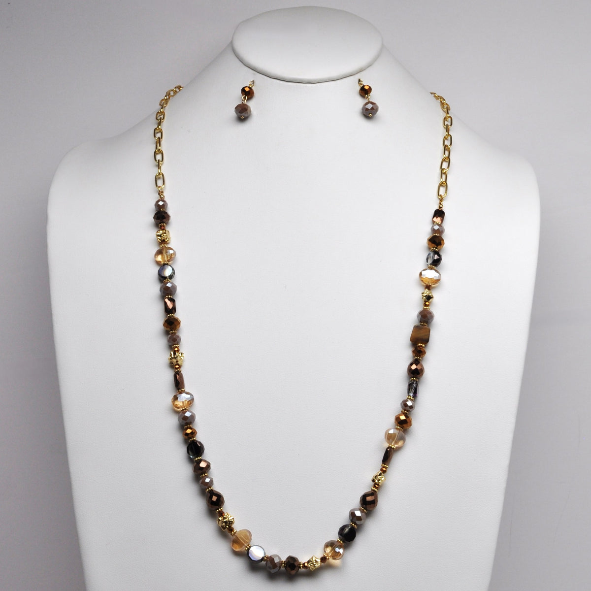 Mixed Crystal Bead Necklace