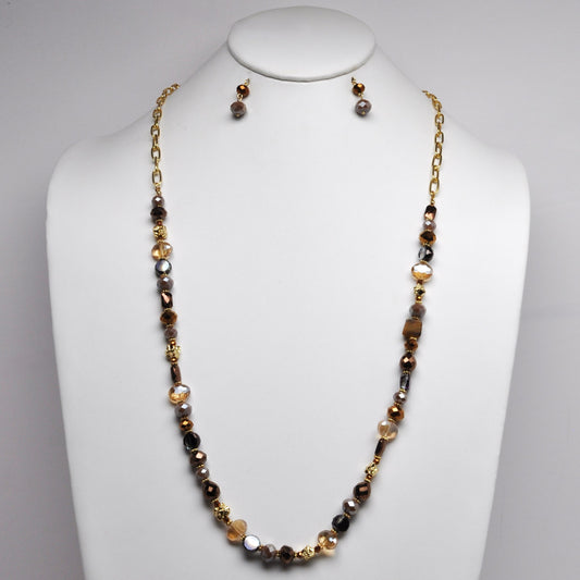 Mixed Crystal Bead Necklace
