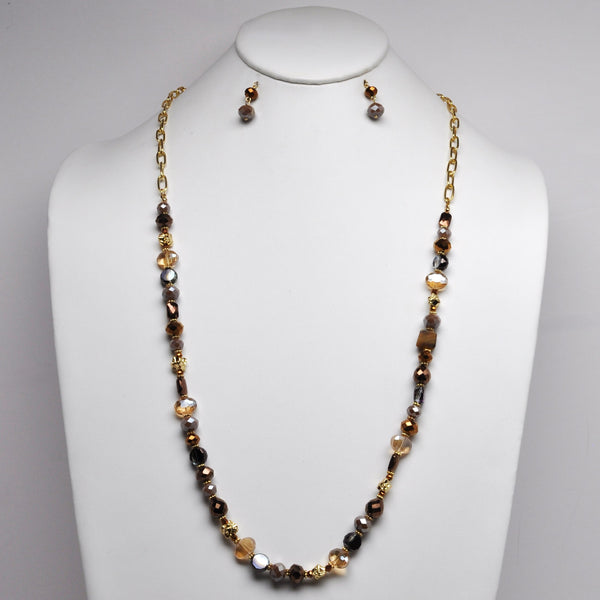 Mixed Crystal Bead Necklace