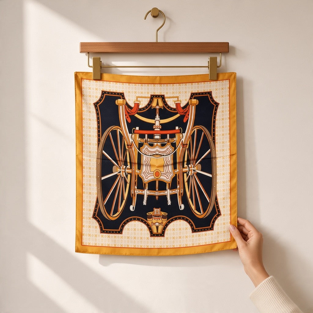 Designer Carriage Print Square Scarf