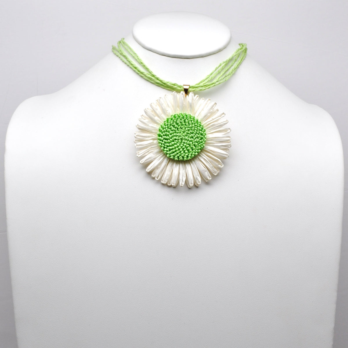 Layered Twine Cord Flower Necklace