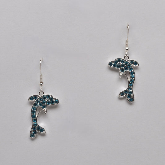 Dolphin Bling Nautical Earrings