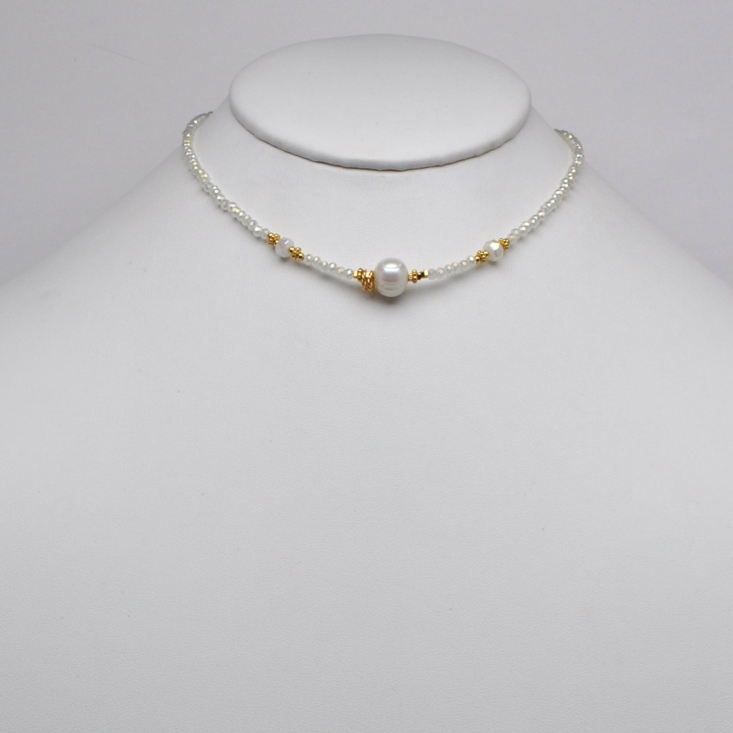 Thin Pearl Beaded Boho Necklace