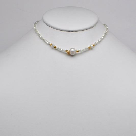 Thin Pearl Beaded Boho Necklace