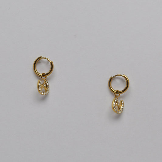 Horseshoe Huggie Hoop Earrings