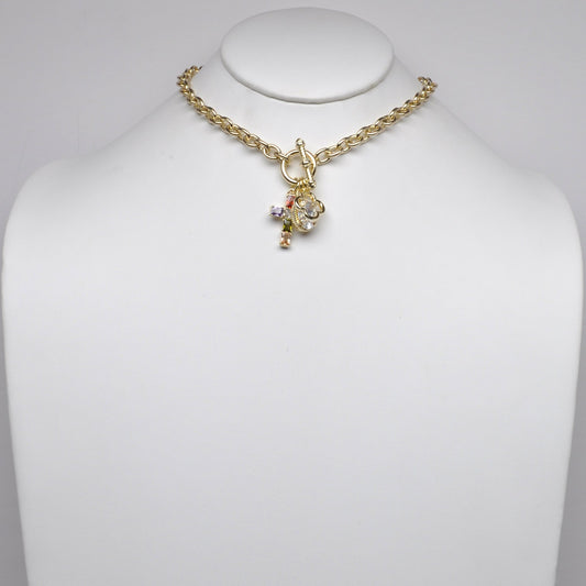 Designer Cubic Zirconia Cross Charm Necklace