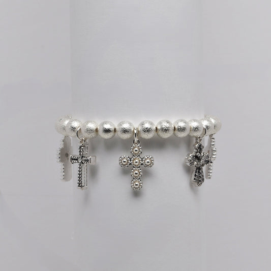 Religious Charms Beaded Stretch Bracelet