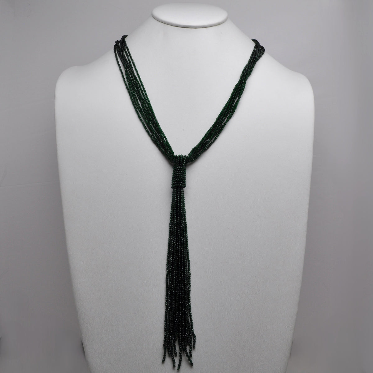 Seed Bead Multi-Strand Lariat Tassel Necklace